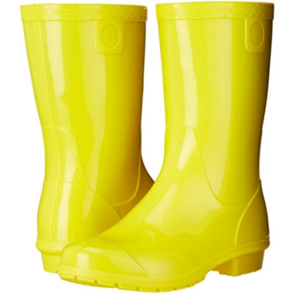 NEW UGG Big Kid Youth Raana Rainboot Yellow Mid Calf Rubber Waterproof Shoes - Picture 1 of 7